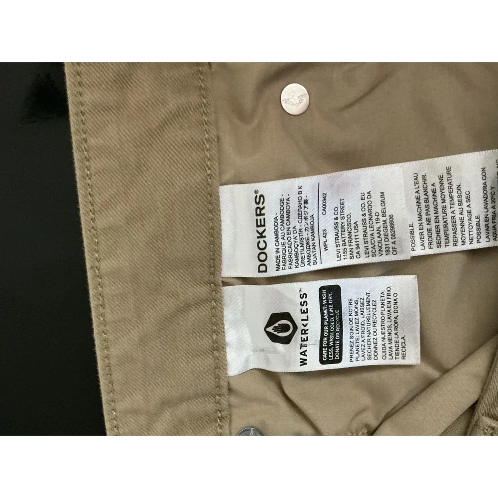 Dockers Mens Khaki Pants Straight Leg W38 L32 Classic Casual Cotton